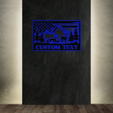 Custom US Flag Deer Hunting Metal Wall Art With LED Lights, Custom Deer Hunting Metal Sign, Deer Hunter Metal Wall Decor, Deer Wall Hanging