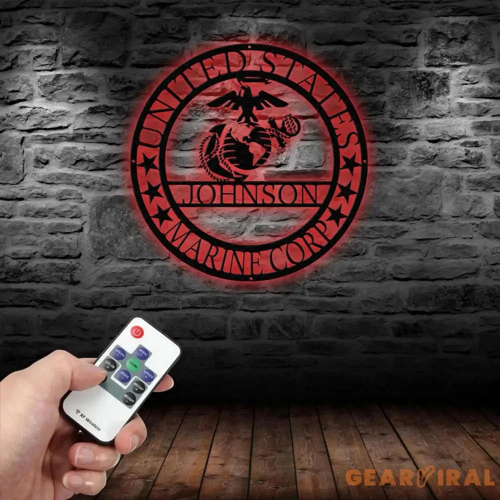 Custom US Marine Corps Metal Sign - Soldier Name Sign - Marine Corps Logo Metal Yard Sign Decor Metal Home Decor