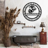 Custom US Marine Corps Metal Sign - Soldier Name Sign - Marine Corps Logo Metal Yard Sign Decor Metal Home Decor