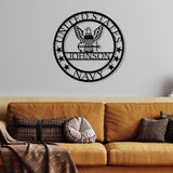 Custom US Navy Metal Sign, United States Navy Sign, USA Navy Sign, Armed Force Sign, Army Gift, Retirement Gift,Military Sign,PIR Metal Sign