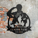 Custom US Soldier Military Metal Wall Art LED Light Personalized American Army Name Sign Home Decor Veteran Patriotic Decoration Xmas gifts | GearViral