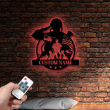 Custom US Soldier Military Metal Wall Art LED Light Personalized American Army Name Sign Veteran Patriotic Decoration