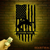 Custom US Wrestling Metal Sign with LED Light Wrestling Coach Gift Sports Home Decor Wrestler Birthday or Christmas