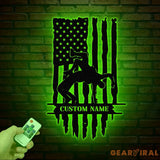 Custom US Wrestling Metal Sign with LED Light Wrestling Coach Gift Sports Home Decor Wrestler Birthday or Christmas