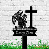 Custom Veteran Fallen Soldier Memorial Stake - Personalized Metal Stake - Sympathy Sign - Grave Marker | GearViral