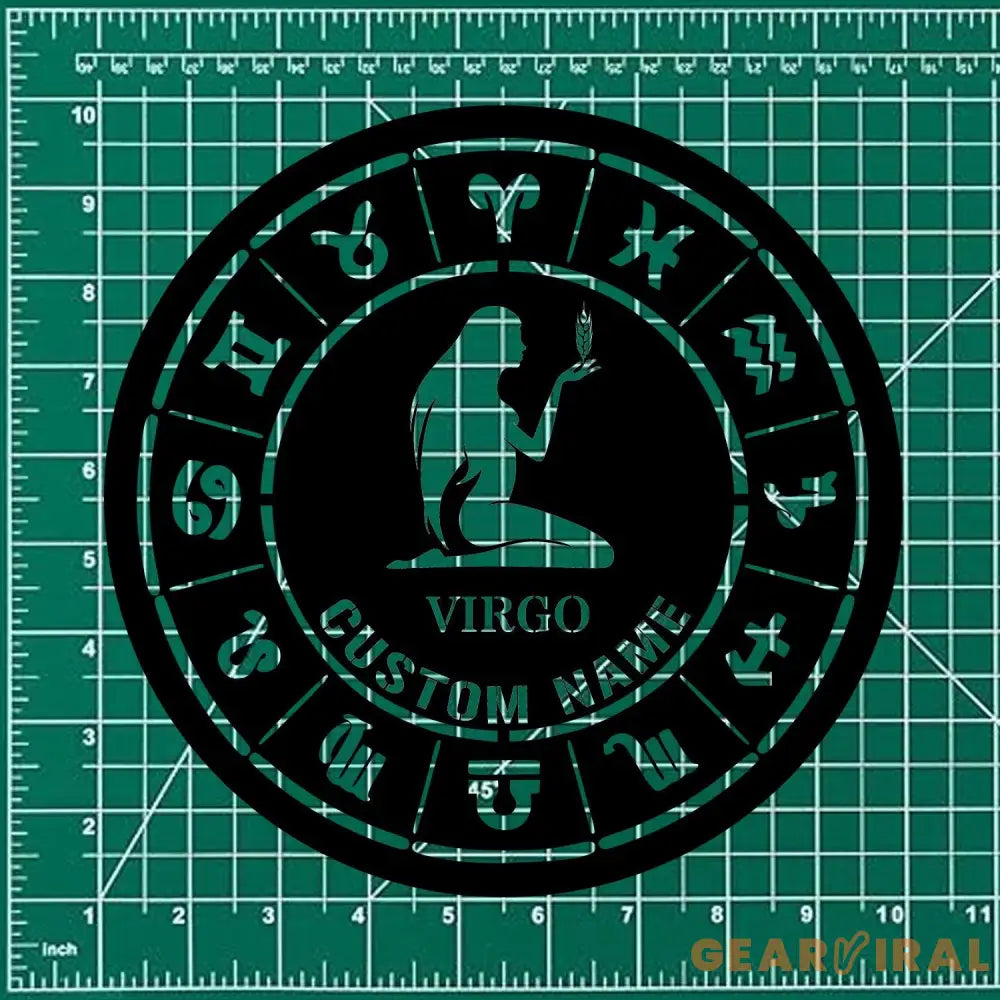 Custom Virgo Zodiac Metal Wall Art Personalized Virgo Zodiac Name Sign Decoration For Room Horoscope Home Decor Custom