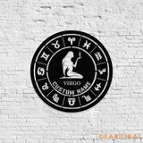 Custom Virgo Zodiac Metal Wall Art Personalized Virgo Zodiac Name Sign Decoration For Room Horoscope Home Decor Custom