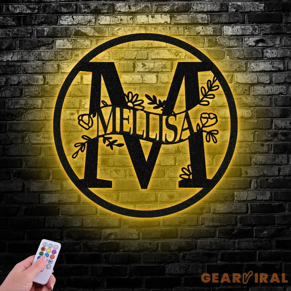 Custom Wall Art LED Light Monogram Wall Decor Family Name Sign Wedding Gift - Gearviral