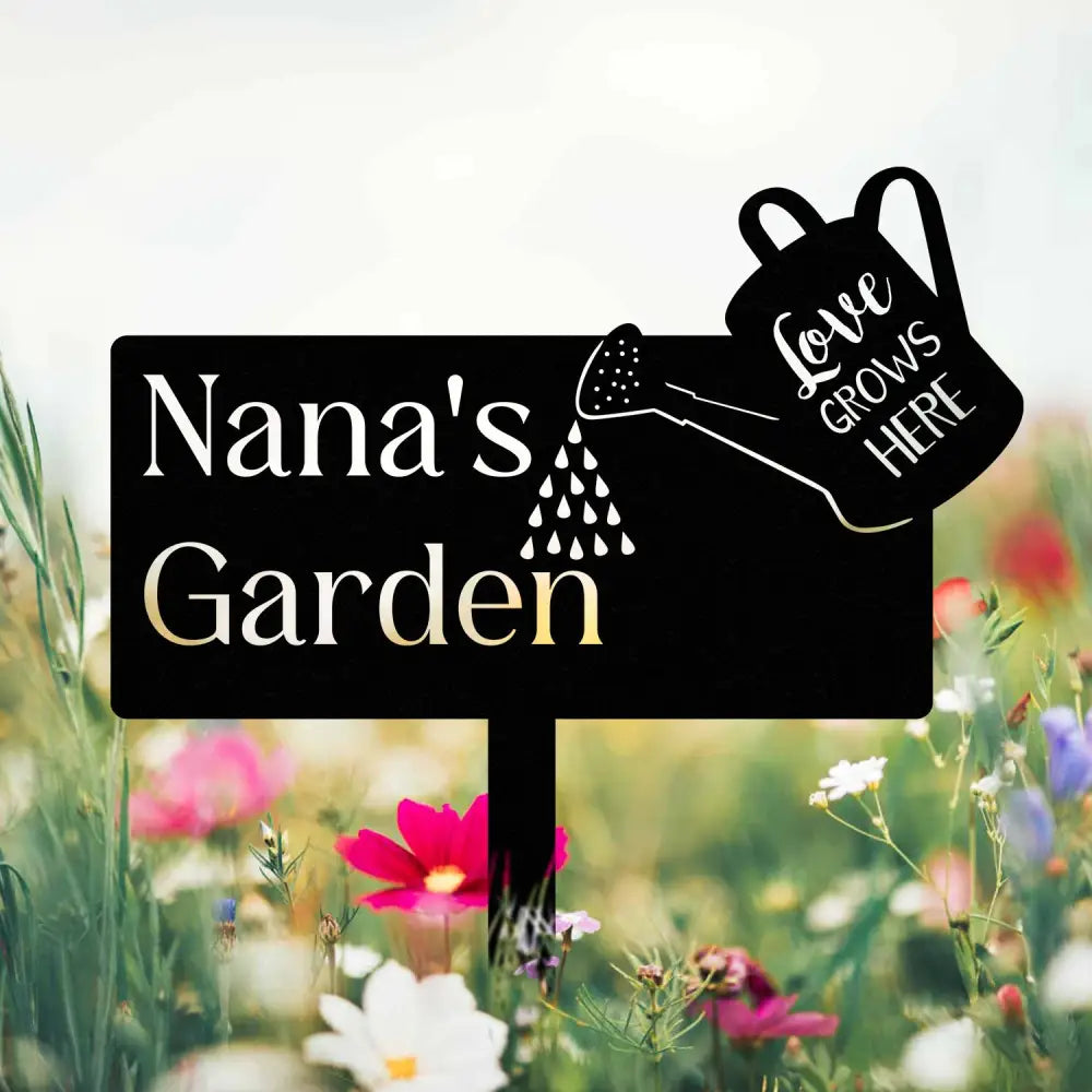 Custom Watering Can Garden Stake Personalized Garden Metal Sign Outdoor Garden Decor Garden Art Mother’s Day Gift for