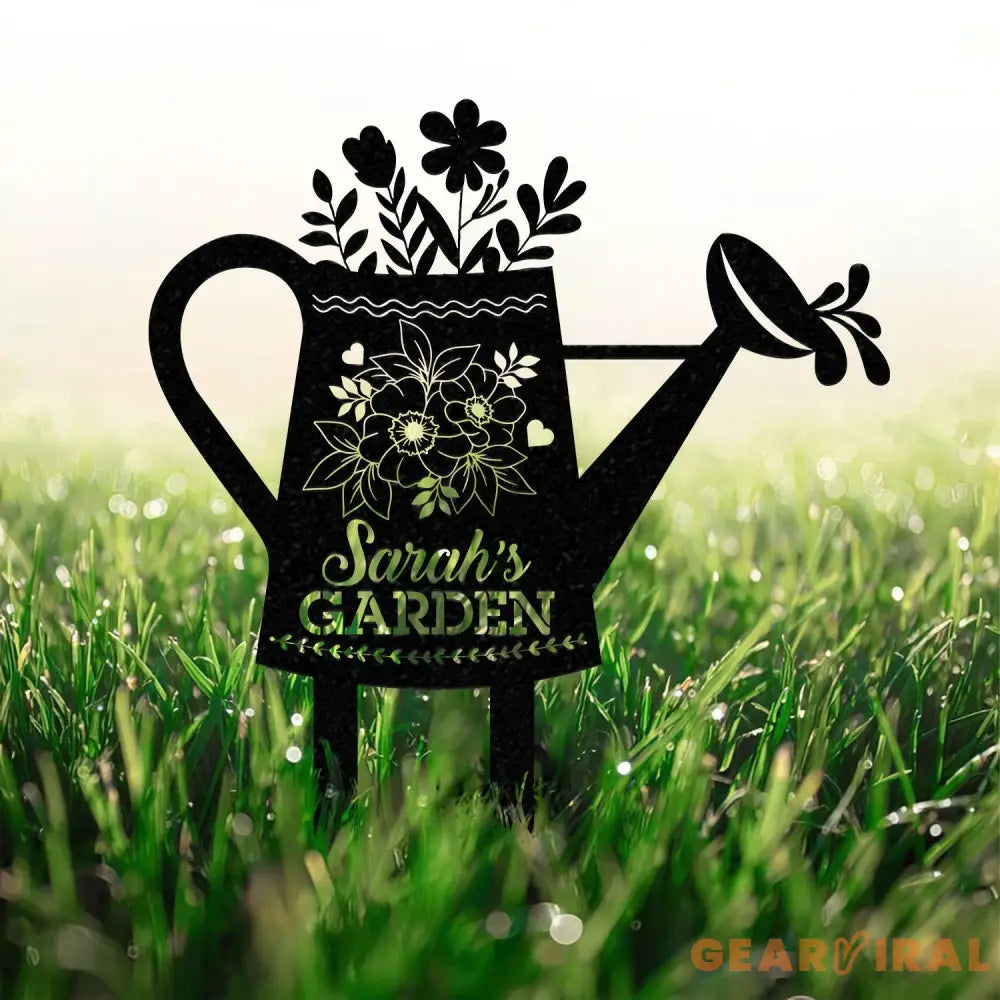 Custom Watering Can Garden Stake Garden Stake Sign Personalized Garden Metal Sign Custom Gardener Decor Metal Yard