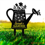 Custom Watering Can Garden Stake Garden Stake Sign Personalized Garden Metal Sign Custom Gardener Decor Metal Yard