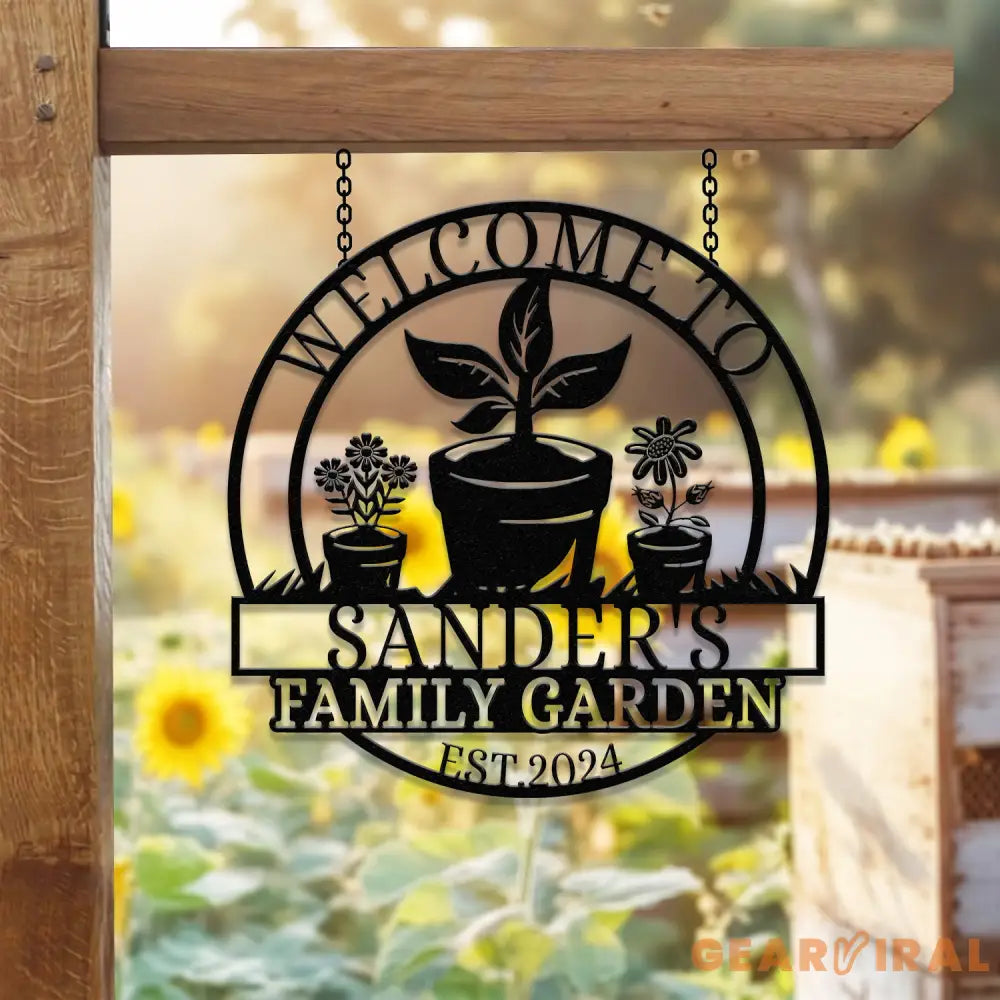 Custom Welcome Garden Sign Personalized Metal Garden Sign Garden Decor Greenhouse Metal Sign Gardener Gift Outdoor Decor
