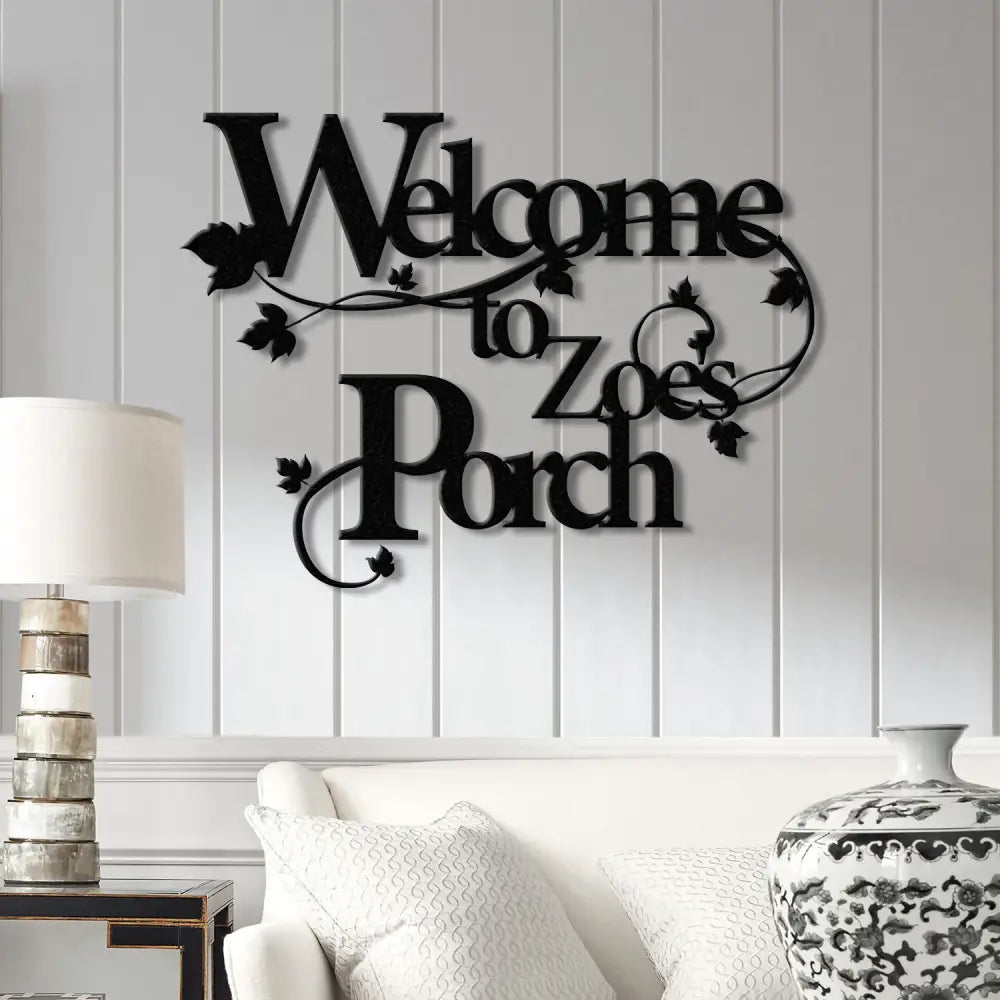 Custom Welcome to Our Porch Sign with Led Lights Personalized Porch Metal Sign Metal Welcome Sign Outdoor Patio Sign