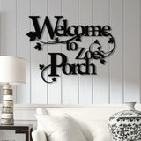 Custom Welcome to Our Porch Sign with Led Lights Personalized Porch Metal Sign Metal Welcome Sign Outdoor Patio Sign