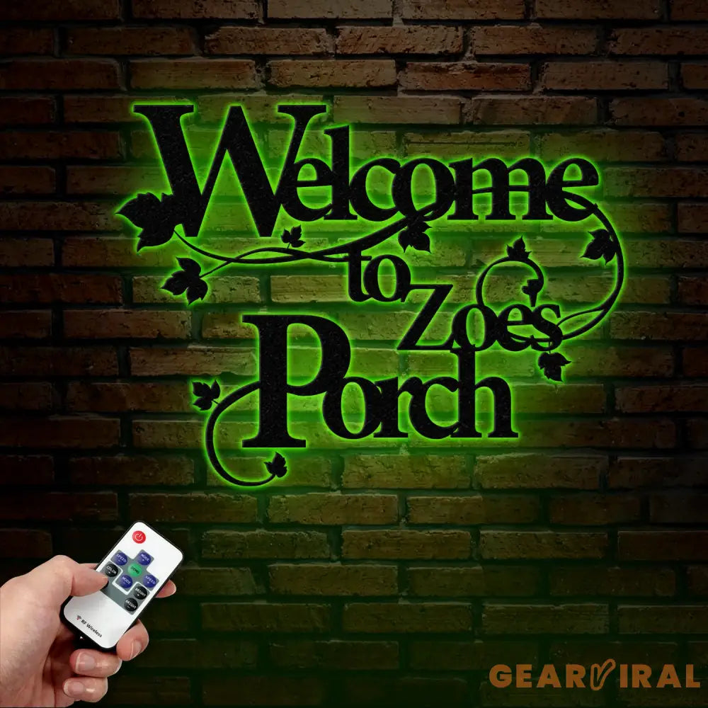 Custom Welcome to Our Porch Sign with Led Lights Personalized Porch Metal Sign Metal Welcome Sign Outdoor Patio Sign