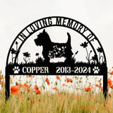 Custom West Highland Memorial Metal Stake - Personalized Pet Grave Marker Remembrance Sign Sympathy Gift West Highland