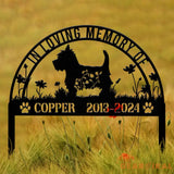 Custom West Highland Memorial Metal Stake - Personalized Pet Grave Marker Remembrance Sign Sympathy Gift West Highland