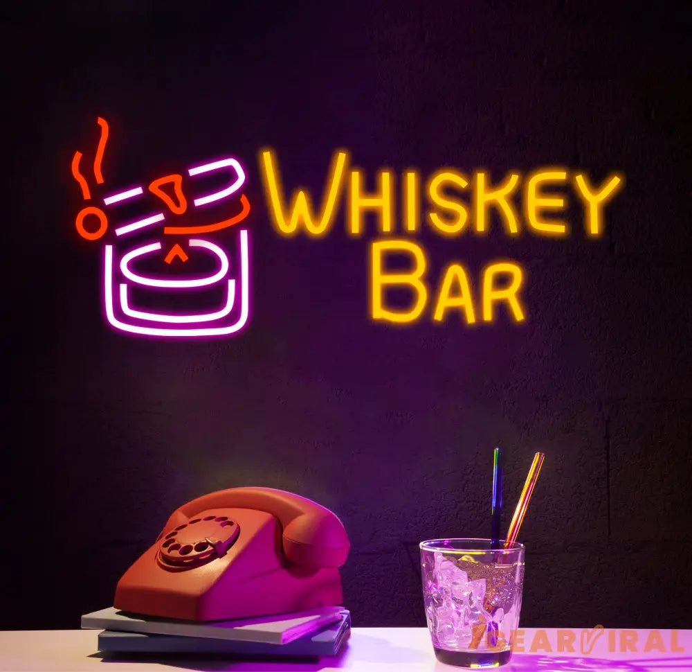 Custom Whiskey Neon Bar Sign Personalized Bar Club Neon Signs Neon Sign Home Bar Decor Bar Decoration Neon Lights