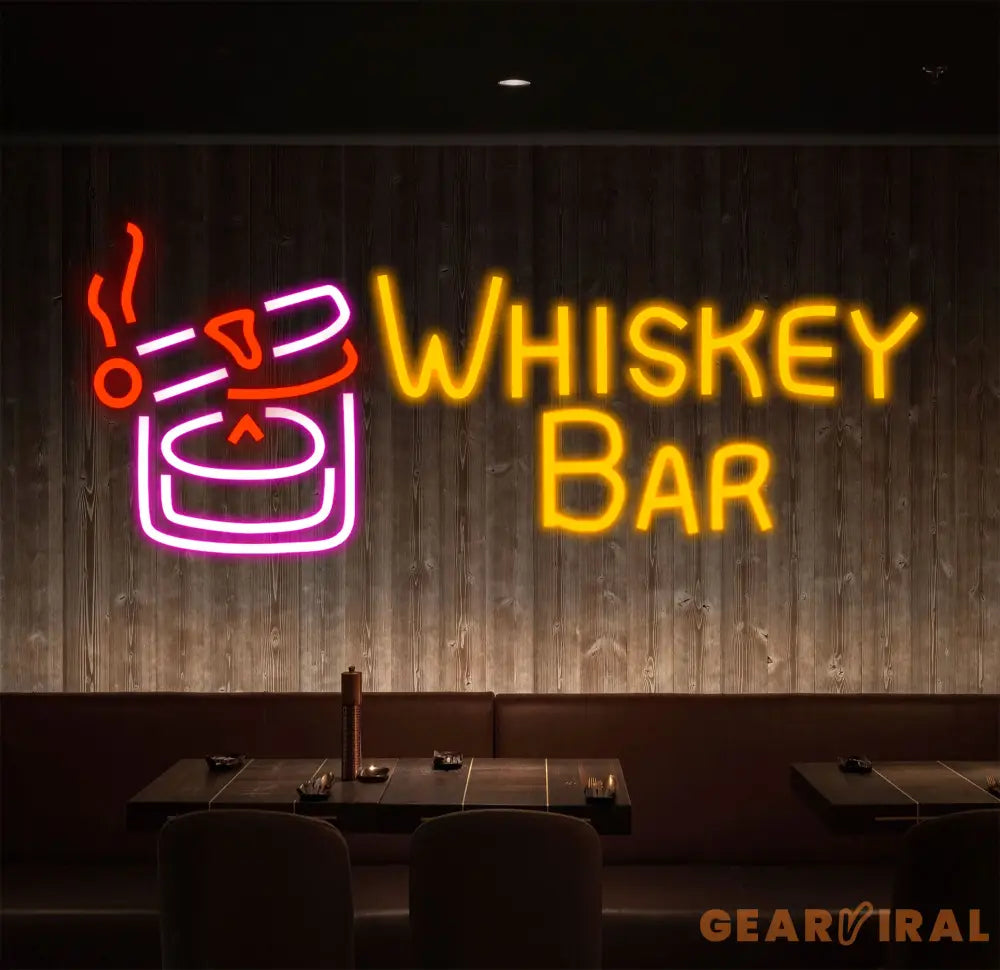Custom Whiskey Neon Bar Sign Personalized Bar Club Neon Signs Neon Sign Home Bar Decor Bar Decoration Neon Lights
