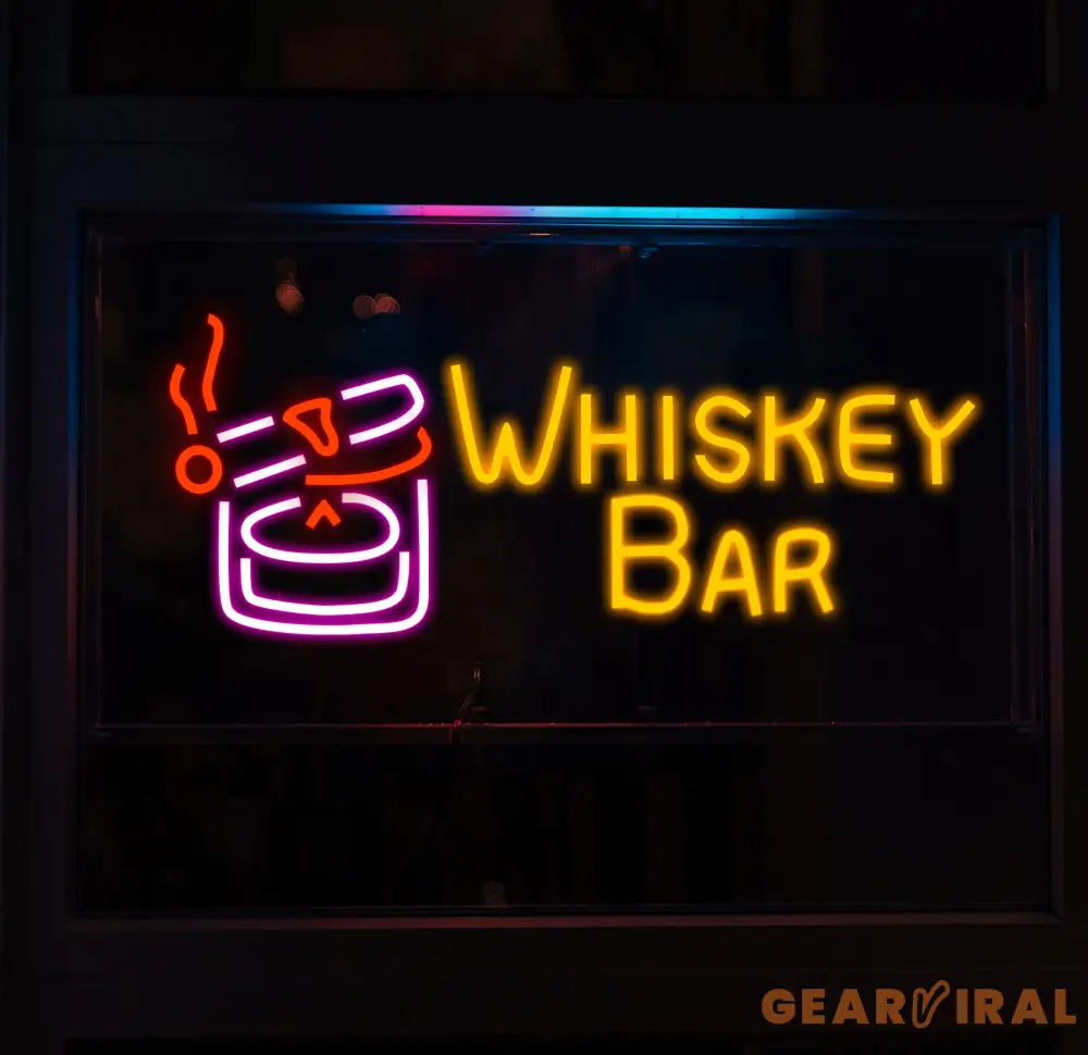 Custom Whiskey Neon Bar Sign Personalized Bar Club Neon Signs Neon Sign Home Bar Decor Bar Decoration Neon Lights