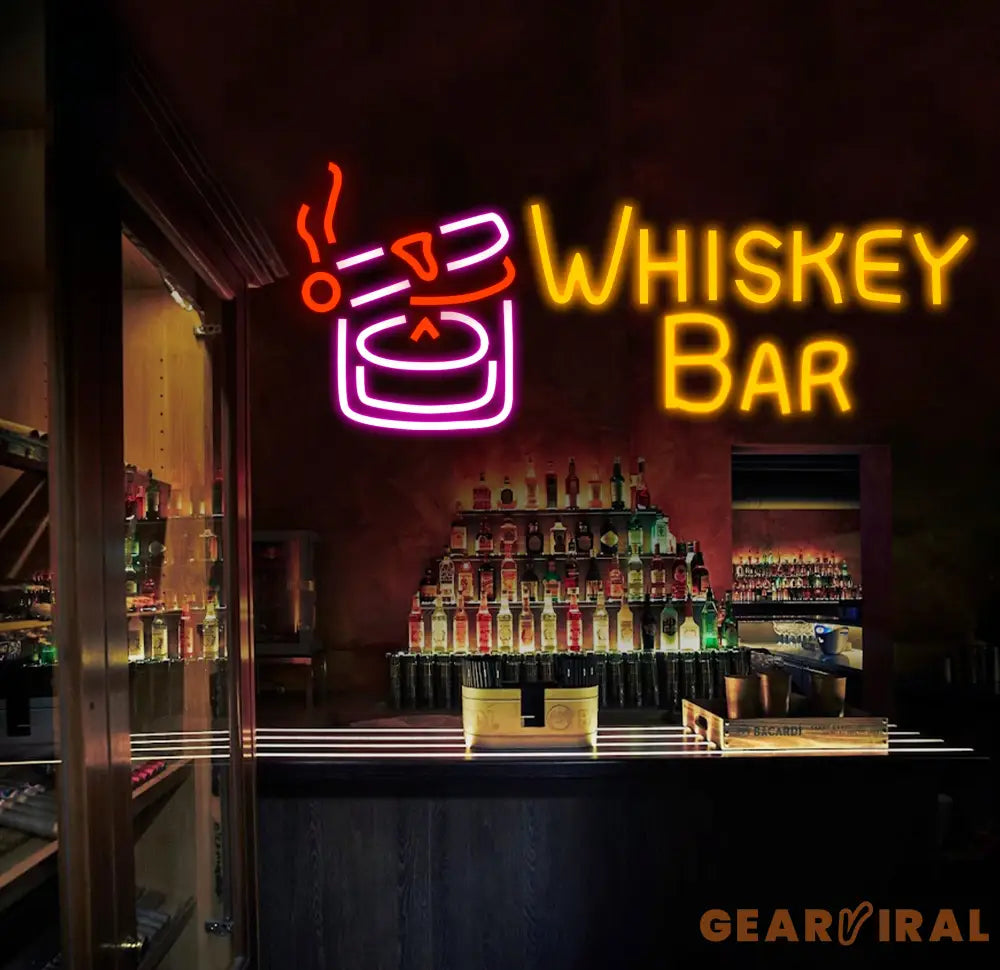Custom Whiskey Neon Bar Sign Personalized Bar Club Neon Signs Neon Sign Home Bar Decor Bar Decoration Neon Lights