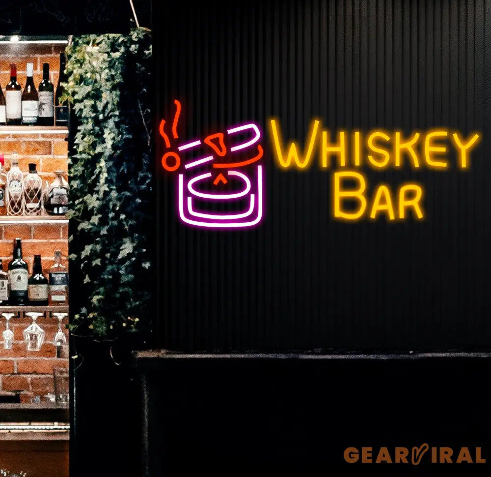Custom Whiskey Neon Bar Sign Personalized Bar Club Neon Signs Neon Sign Home Bar Decor Bar Decoration Neon Lights
