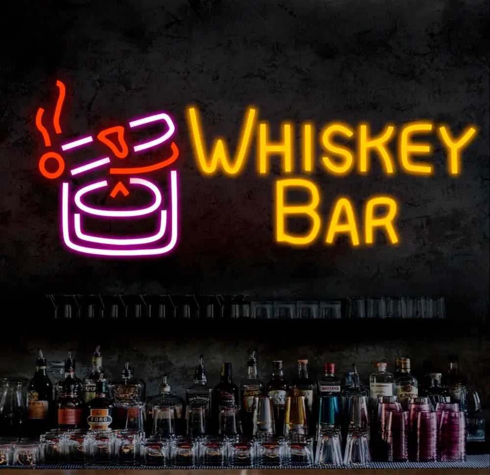 Custom Whiskey Neon Bar Sign Personalized Bar Club Neon Signs Neon Sign Home Bar Decor Bar Decoration Neon Lights