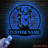 Custom White Tail Deer Buck Mullet Trucker Hat Sign with Led Light Man Cave Decor Hunting Lodge Decor Unique Gift for
