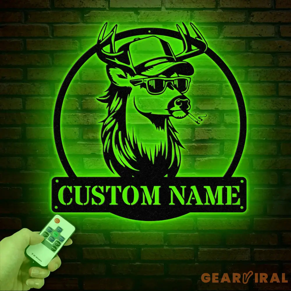 Custom White Tail Deer Buck Mullet Trucker Hat Sign with Led Light Man Cave Decor Hunting Lodge Decor Unique Gift for