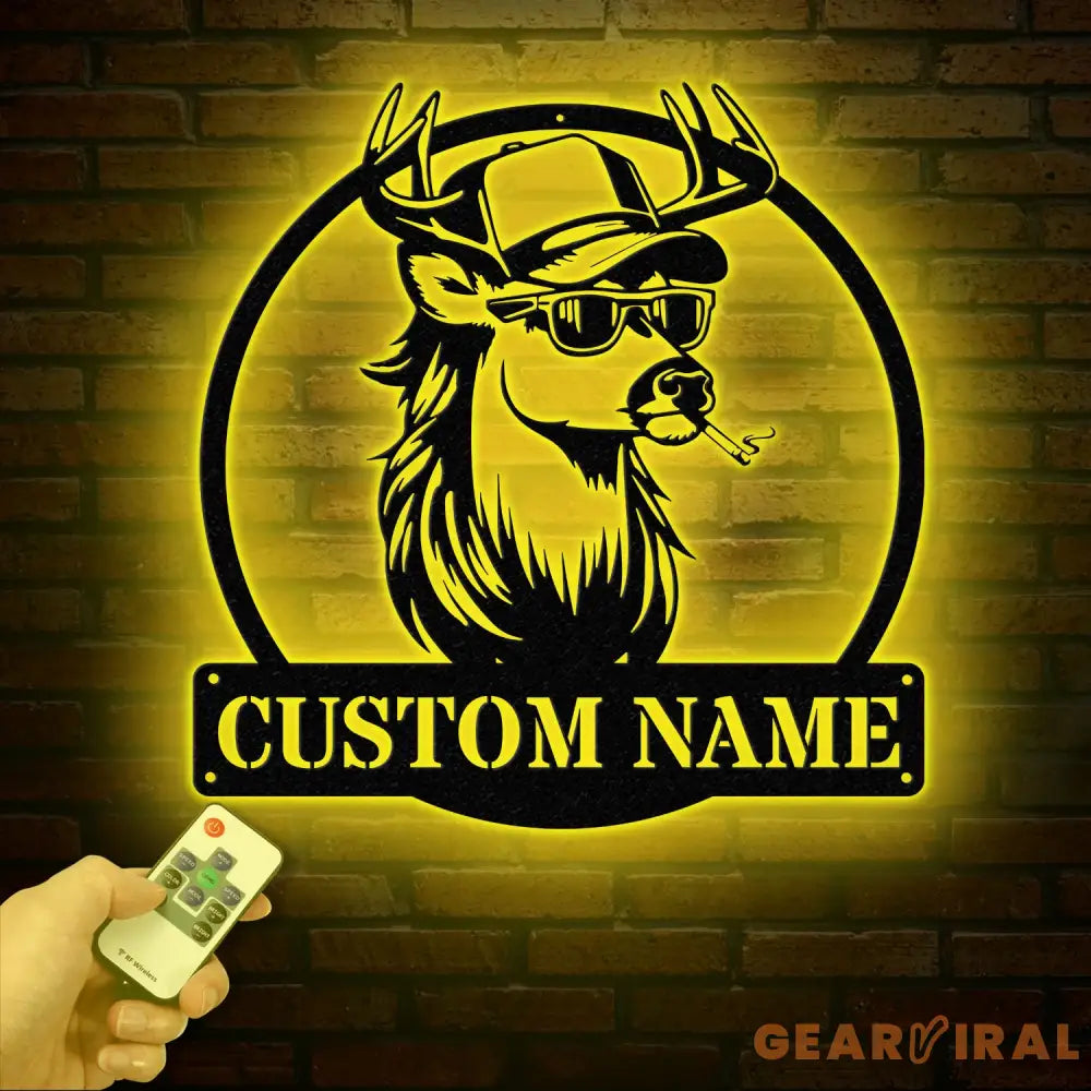 Custom White Tail Deer Buck Mullet Trucker Hat Sign with Led Light Man Cave Decor Hunting Lodge Decor Unique Gift for