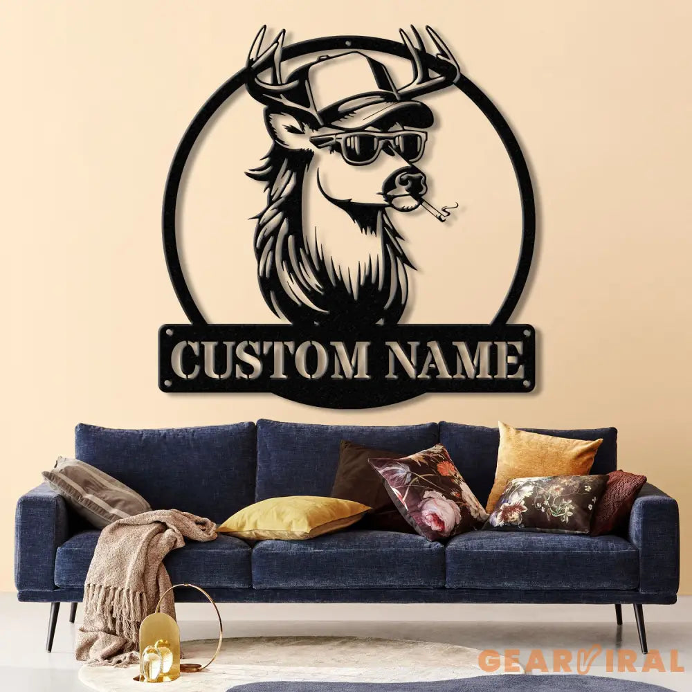 Custom White Tail Deer Buck Mullet Trucker Hat Sign with Led Light Man Cave Decor Hunting Lodge Decor Unique Gift for