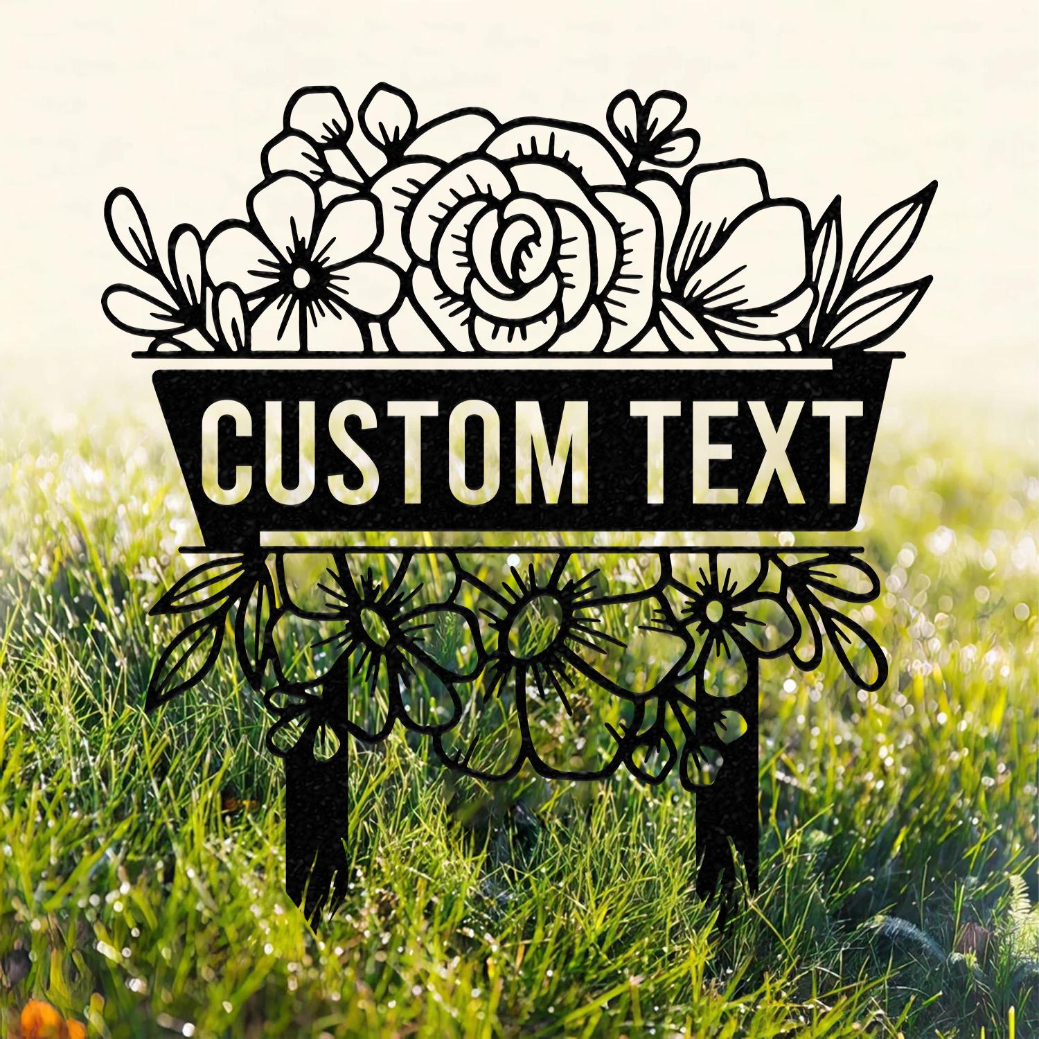 Custom Wild Flower Metal Sign, Floral Garden Stake , Attractive Garden Plate, Outdoor Garden Decor, Flower Bed Sign, Gardening Gift Idea