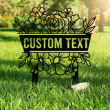 Custom Wild Flower Metal Sign, Floral Garden Stake , Attractive Garden Plate, Outdoor Garden Decor, Flower Bed Sign, Gardening Gift Idea