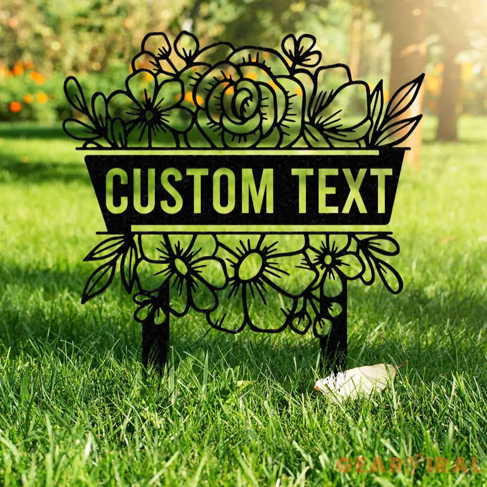 Custom Wild Flower Metal Sign Floral Garden Stake Attractive Garden Plate Outdoor Garden Decor Flower Bed Sign