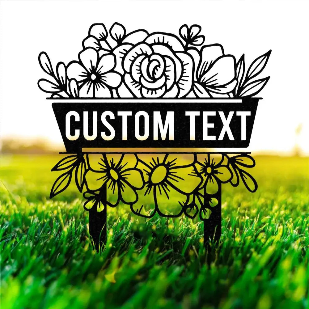 Custom Wild Flower Metal Sign Floral Garden Stake Attractive Garden Plate Outdoor Garden Decor Flower Bed Sign