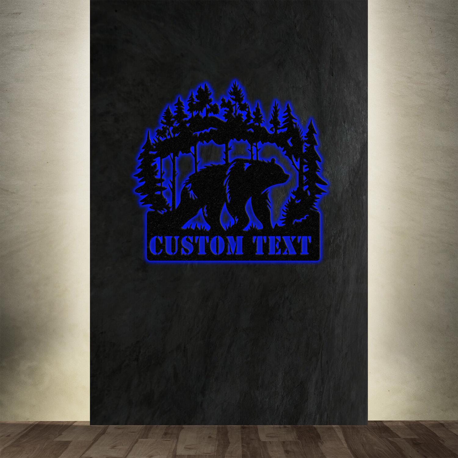 Custom Wilderness Bear Cabin Sign, Mountain Decor Personalized Metal Bear Sign, Cabin Decor, Outdoor Bear Decor, Rustic Cabin Bear Sign