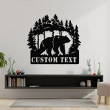 Custom Wilderness Bear Cabin Sign, Mountain Decor Personalized Metal Bear Sign, Cabin Decor, Outdoor Bear Decor, Rustic Cabin Bear Sign