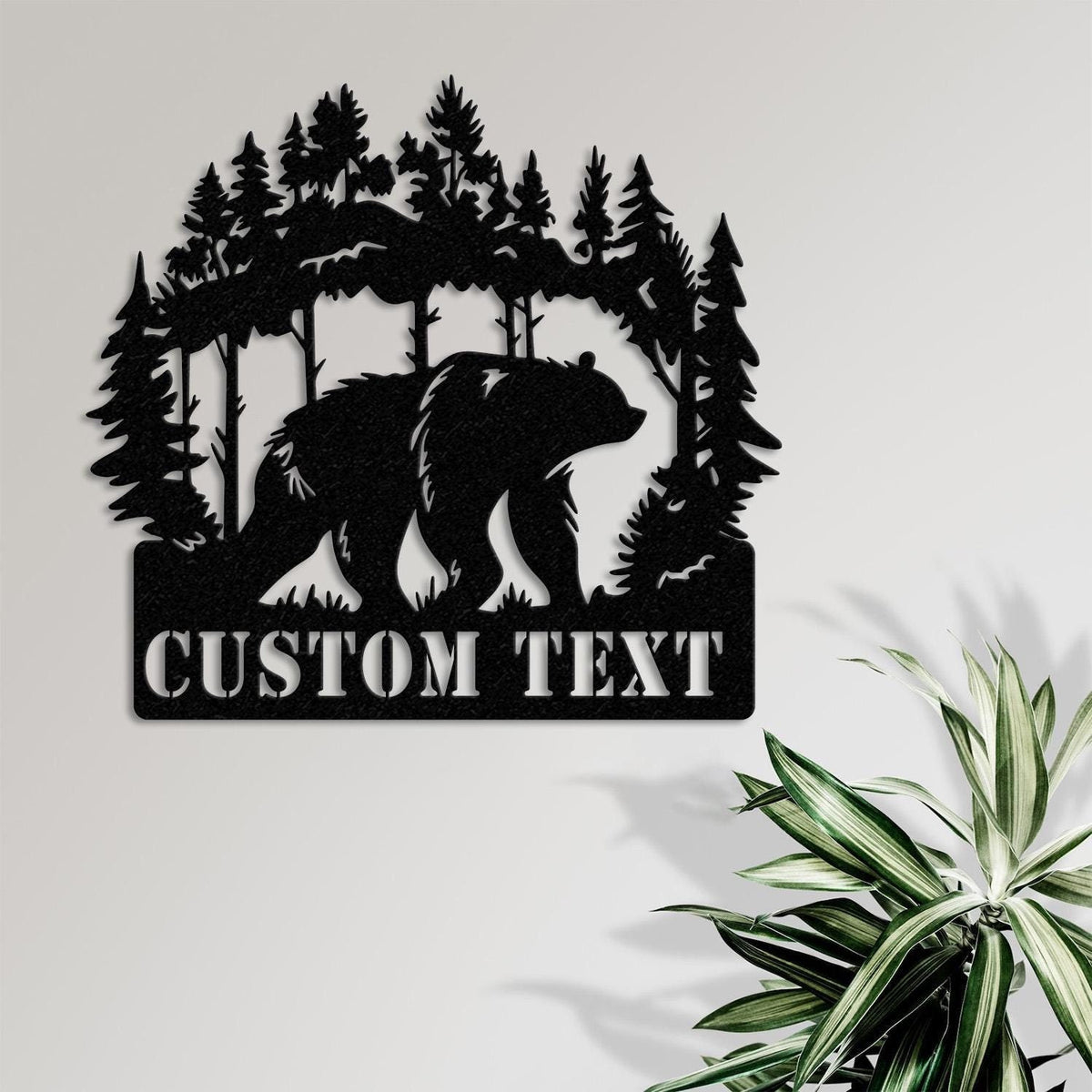Custom Wilderness Bear Cabin Sign, Mountain Decor Personalized Metal Bear Sign, Cabin Decor, Outdoor Bear Decor, Rustic Cabin Bear Sign
