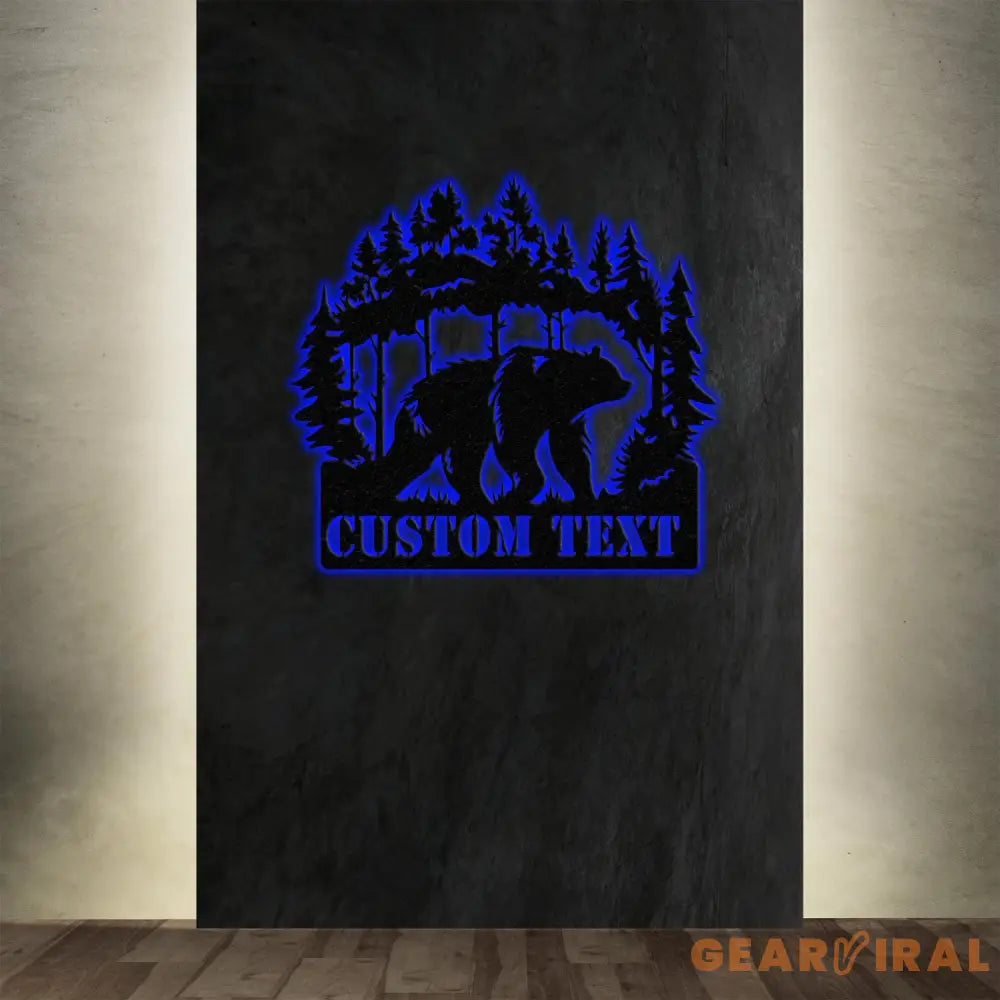 Custom Wilderness Bear Cabin Sign Mountain Decor Personalized Metal Bear Sign Cabin Decor Outdoor Bear Decor Rustic