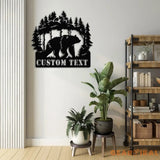 Custom Wilderness Bear Cabin Sign Mountain Decor Personalized Metal Bear Sign Cabin Decor Outdoor Bear Decor Rustic