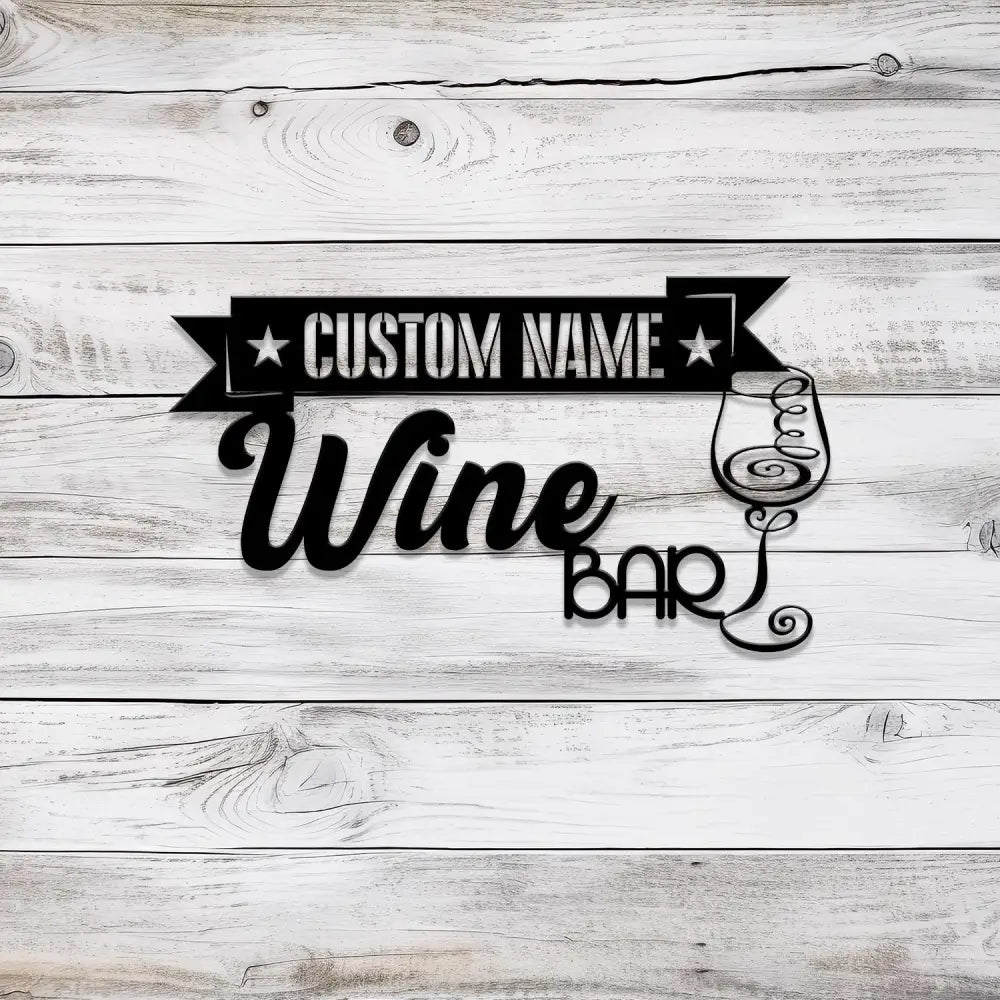 Custom Wine Bar Pub Metal Sign with Led Light Personalized Wine Bar Wall Art Kitchen Decoration Bar Sign Wine Glass