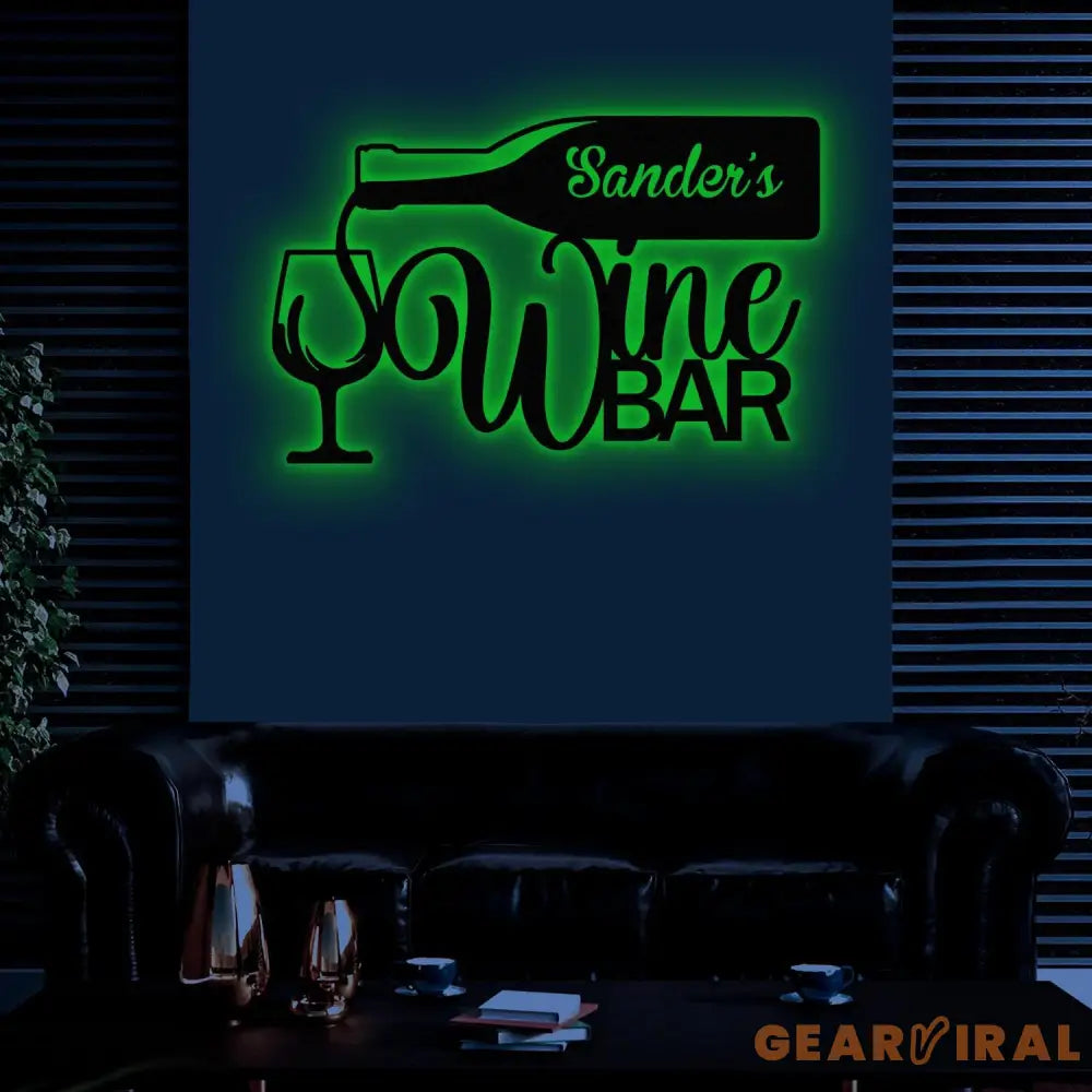 Custom Wine Metal Wall Art LED Light Kitchen Art Name Sign Decor Wine Shop Patio Decoration Man Cave Outdoor Decor
