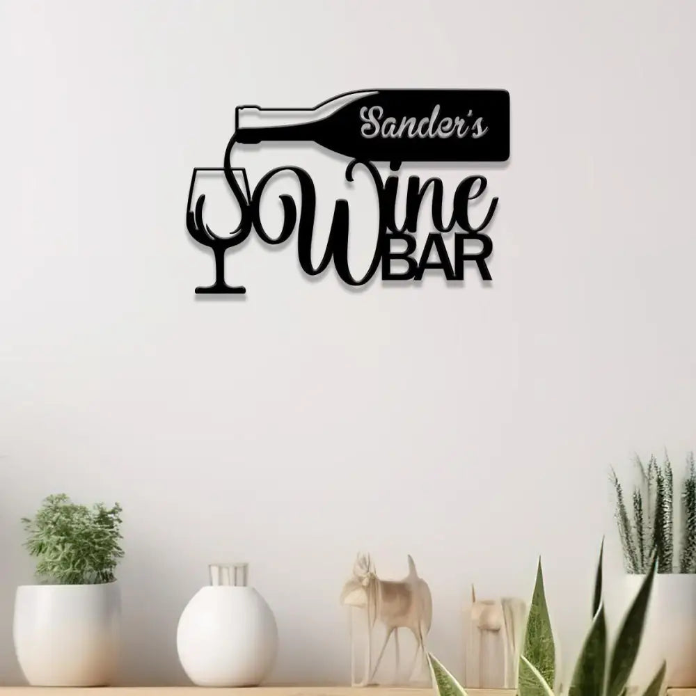 Custom Wine Metal Wall Art LED Light Kitchen Art Name Sign Decor Wine Shop Patio Decoration Man Cave Outdoor Decor