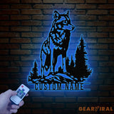 Custom Wolf Metal Sign Personalized Wolf Metal Wall Art Metal Wolf Decor Custom Home Decor Cabin Decor Man Cace Sign