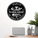 Custom Workshop Sign with Led Light Personalized Garage Signs Metal Workshop Signs Custom Garage Hanging Sign Wall Art