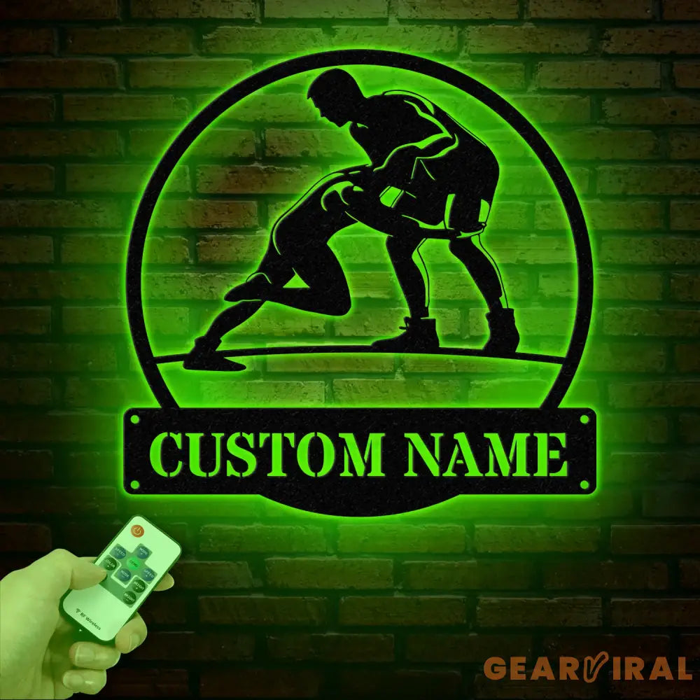Custom Wrestling Metal Sign with LED Light Wrestling Coach Gift Sports Home Decor Wrestler Birthday or Christmas Gift
