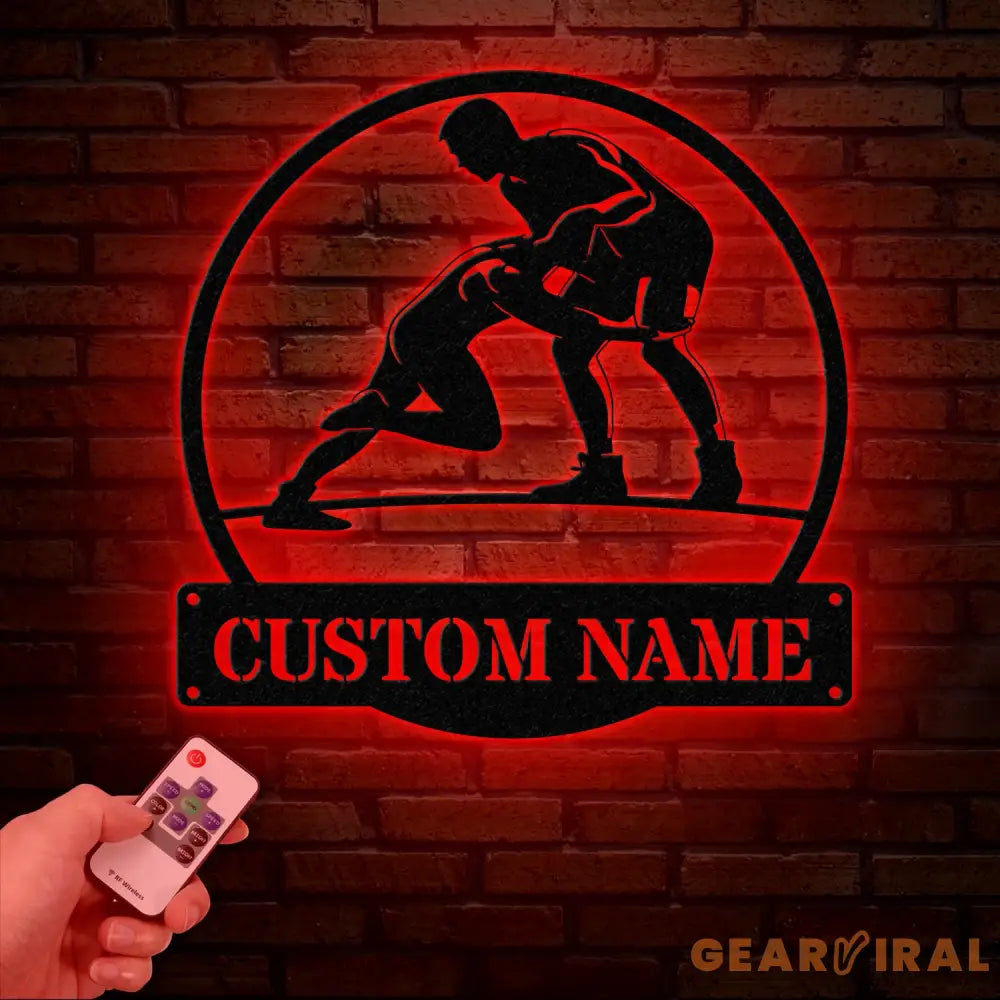 Custom Wrestling Metal Sign with LED Light Wrestling Coach Gift Sports Home Decor Wrestler Birthday or Christmas Gift