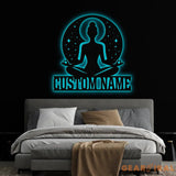 Custom Yoga Metal Sign Yoga Wall Art Personalized Home Yoga Name Sign Yoga Studio Decor Small Shop Decor Yoga lover