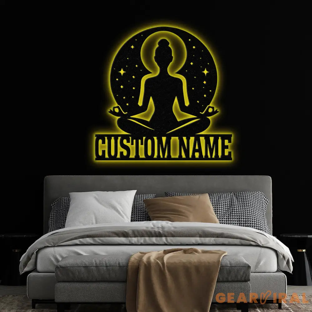 Custom Yoga Metal Sign Yoga Wall Art Personalized Home Yoga Name Sign Yoga Studio Decor Small Shop Decor Yoga lover