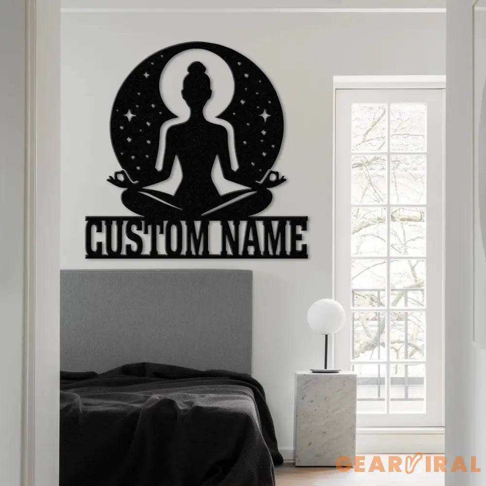 Custom Yoga Metal Sign Yoga Wall Art Personalized Home Yoga Name Sign Yoga Studio Decor Small Shop Decor Yoga lover